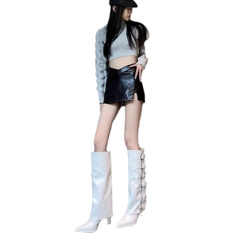 Velike čizme s štiklama i špicastim vrhom, visoke cipelaste čizme za žene, novi nišni dizajn, jesen 2025., modne čizme bez koljena