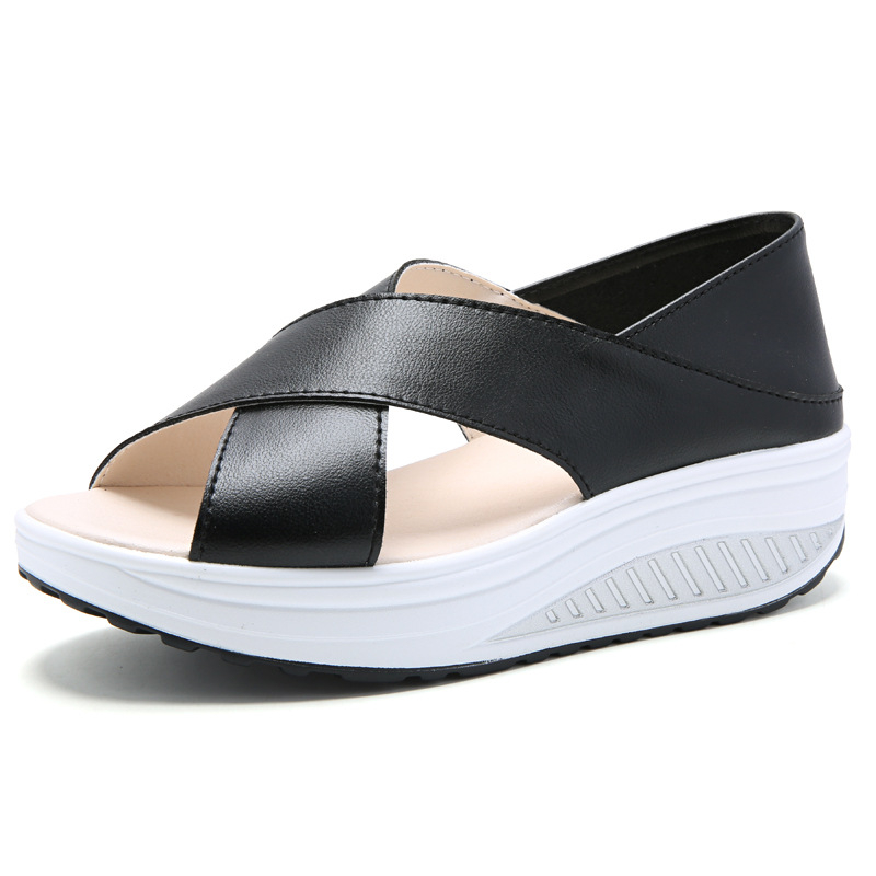 Pantofi de dans pentru femei, pantofi ușori cu un singur strat, cu platformă largă, Yao Yao, cu suprafață din piele, pantofi de mamă