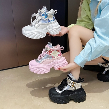 Plus size cipele s debelim potplatom za vanjsku trgovinu, ženske cipele Torre, nove modne mrežaste sportske ležerne cipele za jesen 2024.