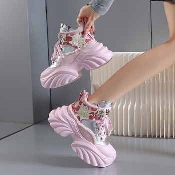 Γυναικεία παπούτσια Torre με χοντρή σόλα για το εξωτερικό, plus size, 2024, φθινόπωρο, νέα μόδα, αθλητικά παπούτσια με πλέγμα, όλα τα χρώματα, casual