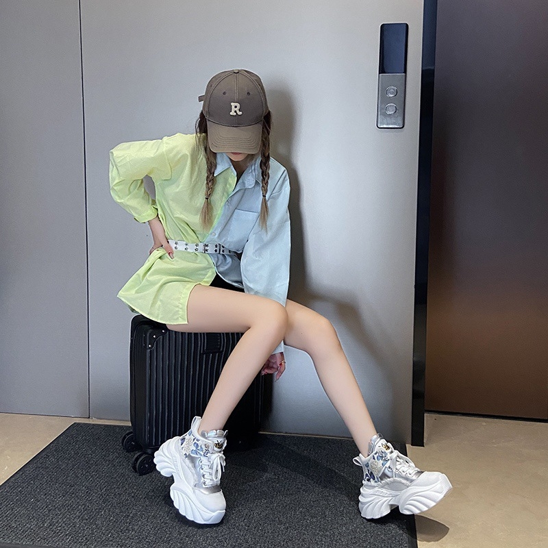 Plus size cipele s debelim potplatom za vanjsku trgovinu, ženske cipele Torre, nove modne mrežaste sportske ležerne cipele za jesen 2024.