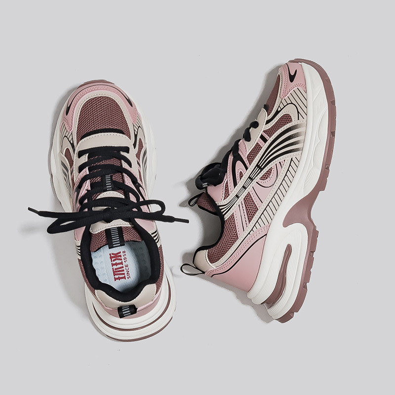 Globalne mrežaste prozračne visokokvalitetne torre cipele za jesen 2024., nove modne ležerne tenisice s debelim potplatom za žene