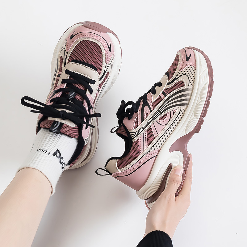 Globalne mrežaste prozračne visokokvalitetne torre cipele za jesen 2024., nove modne ležerne tenisice s debelim potplatom za žene