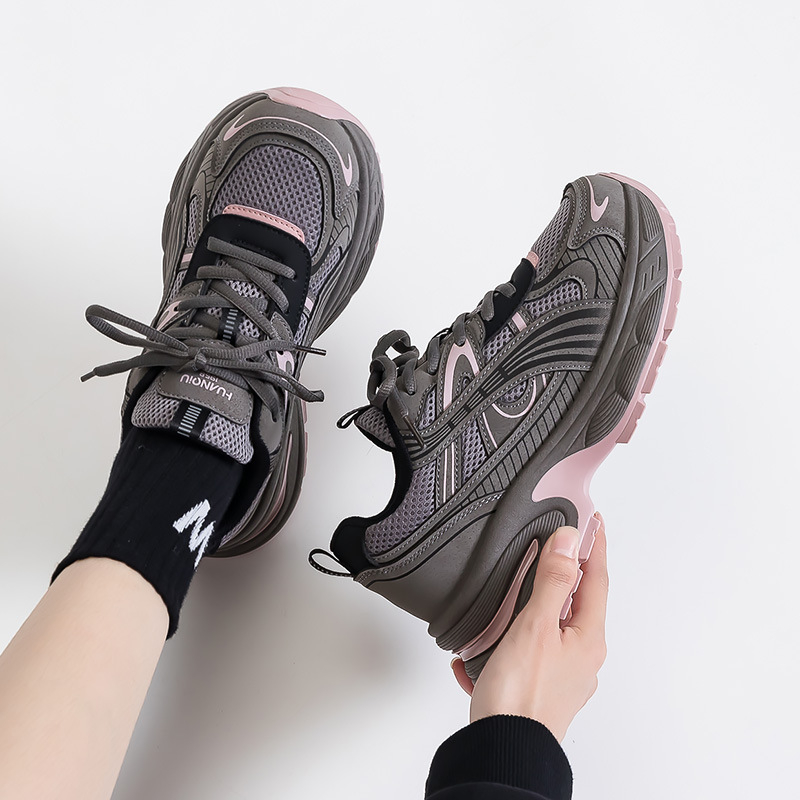 Globalne mrežaste prozračne visokokvalitetne torre cipele za jesen 2024., nove modne ležerne tenisice s debelim potplatom za žene