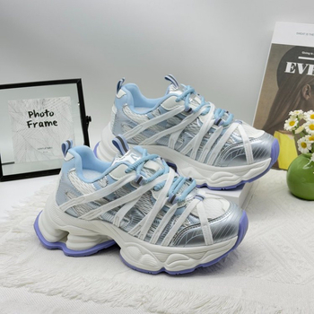 Γυναικεία παπούτσια για μπαμπά με χοντρή σόλα 2025, νέα καλοκαιρινά, ευέλικτα, δημοφιλή, αναπνεύσιμα, casual, αθλητικά, mesh παπούτσια, φλατ