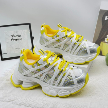 Γυναικεία παπούτσια για μπαμπά με χοντρή σόλα 2025, νέα καλοκαιρινά, ευέλικτα, δημοφιλή, αναπνεύσιμα, casual, αθλητικά, mesh παπούτσια, φλατ