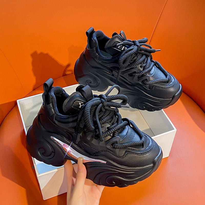 Pantofi sport cu talpă groasă, albi, ușori, cu platformă, pentru femei, care arată picioarele, pantofi sport mici, pantofi de damă europeni pentru femei, 2024, primăvara și toamna, stil fulger nou