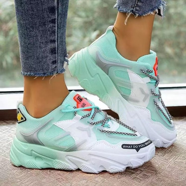 Pantofi sport Torre pentru femei, mărime plus, cu fund gros și respirabil, stil Ins, stil Ins, sport, casual, pentru femei