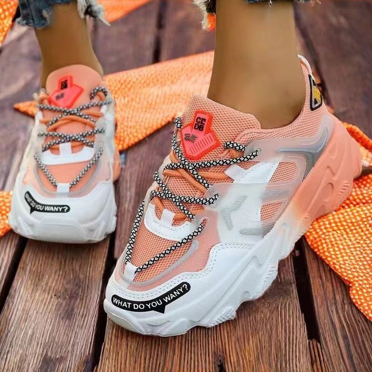 Pantofi sport Torre pentru femei, mărime plus, cu fund gros și respirabil, stil Ins, stil Ins, sport, casual, pentru femei