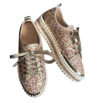 Παπούτσια με στρας Άνοιξη 2025 Νέα, μεγάλα μεγέθη, ευρωπαϊκά και αμερικανικά, με χοντρή σόλα και επιστρωμένα με διαμάντια, σε διασυνοριακή εξαγωγή.