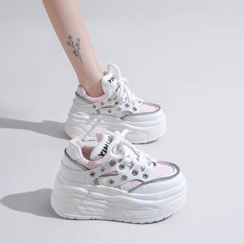 Νέα παπούτσια Torre για την άνοιξη και το φθινόπωρο του 2024, γυναικεία casual sneakers μόδας, γυναικεία sneakers με πλατφόρμα, λευκά παπούτσια
