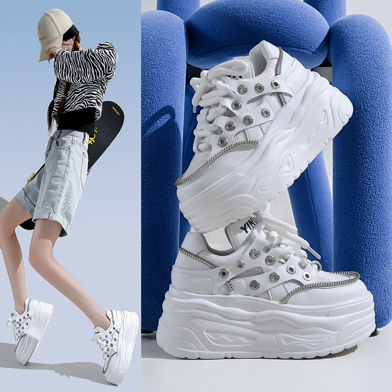 Nove Torre cipele za proljeće i jesen 2024., ženske ležerne modne tenisice, ženske bijele cipele na platformi