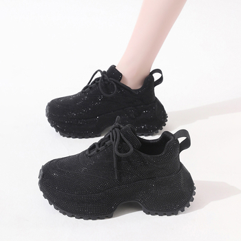 Storapadžiai, ūgį didinantys tėčio batai moterims, 2025 m. pavasario nauji universalūs, kvėpuojantys, lengvi, laisvalaikio sportiniai bateliai iš tinklinio audinio.