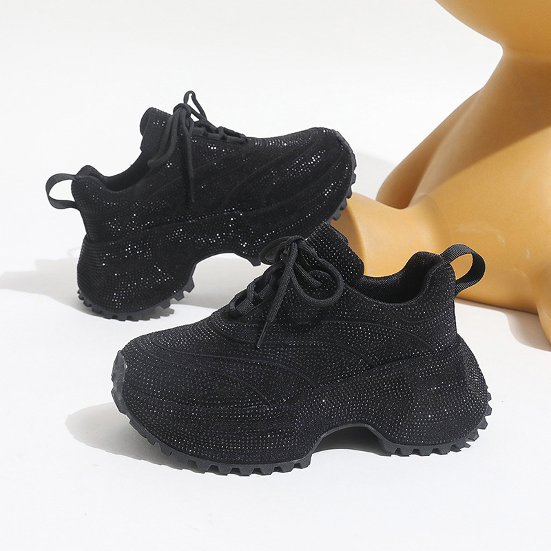 Storapadžiai, ūgį didinantys tėčio batai moterims, 2025 m. pavasario nauji universalūs, kvėpuojantys, lengvi, laisvalaikio sportiniai bateliai iš tinklinio audinio.