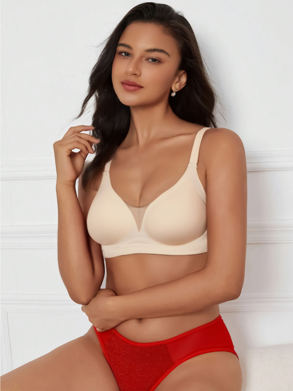 Piiriülene Euroopa ja Ameerika pluss-suuruses sügava V-võrgust aluspesu, naiste võrkpallipandlaga push-up rinnahoidja, väliskaubandus