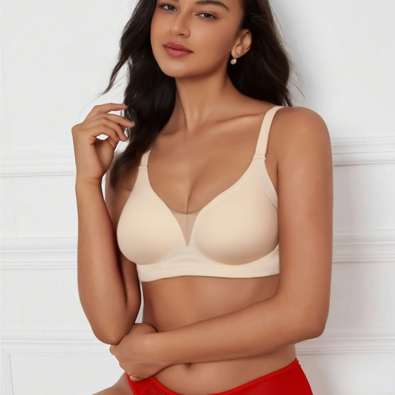 Piiriülene Euroopa ja Ameerika pluss-suuruses sügava V-võrgust aluspesu, naiste võrkpallipandlaga push-up rinnahoidja, väliskaubandus