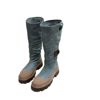 Traper čizme za žene za jesen i zimu 2024., nove preppy stilske čizme s debelim potplatom, elegantne i svestrane ženske čizme