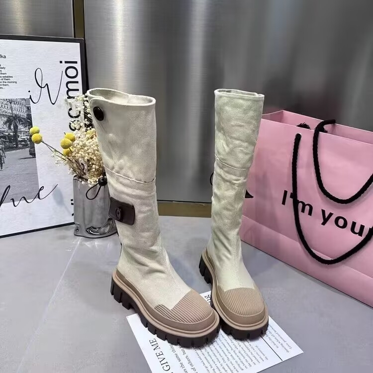 Traper čizme za žene za jesen i zimu 2024., nove preppy stilske čizme s debelim potplatom, elegantne i svestrane ženske čizme