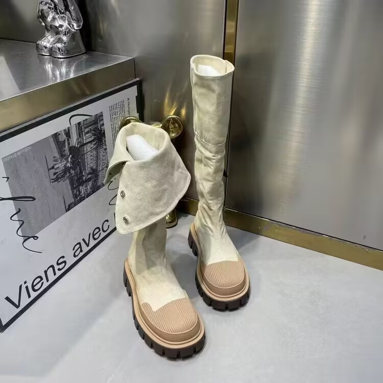 Traper čizme za žene za jesen i zimu 2024., nove preppy stilske čizme s debelim potplatom, elegantne i svestrane ženske čizme