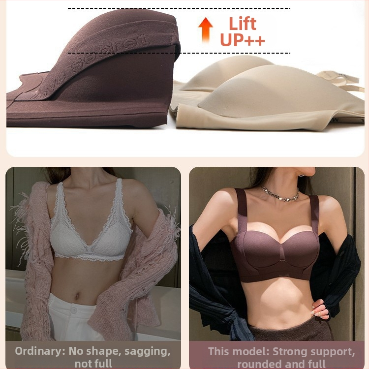 Дамски сутиен за бельо с повдигащ механизъм за малки гърди, голям, против увисване, регулируем, без стоманени пръстени, без маркировки