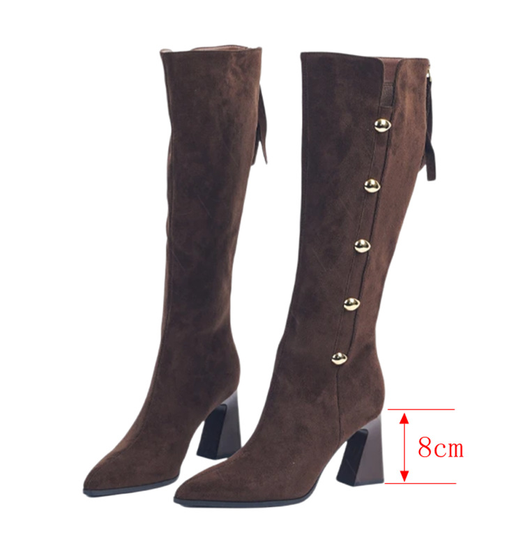 Cizme noi din piele de căprioară Knight, 2024, cizme mici, subțiri, înalte, cizme din denim Ding, cu toc gros