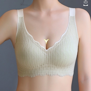 Lenjerie intimă cu suport moale, mărime plus, cu cupă întreagă, piept mare, fără sudură, cataramă cu patru rânduri, sutien cu lipici jeleu, fabricat de la fabricație