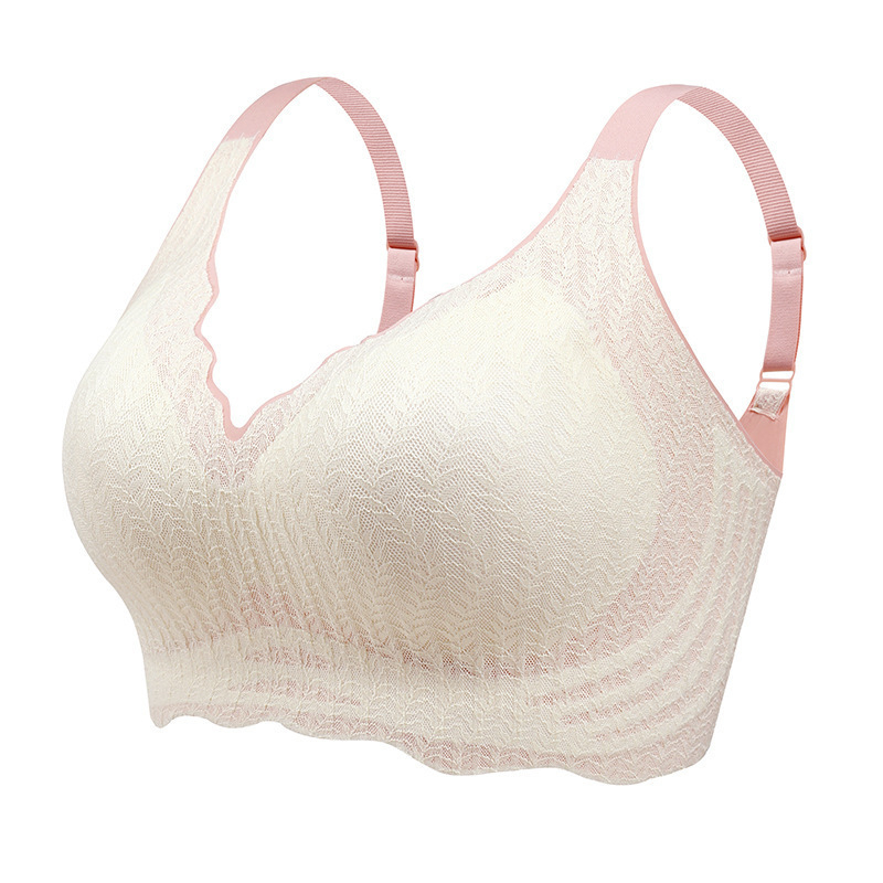 Lenjerie intimă cu suport moale, mărime plus, cu cupă întreagă, piept mare, fără sudură, cataramă cu patru rânduri, sutien cu lipici jeleu, fabricat de la fabricație