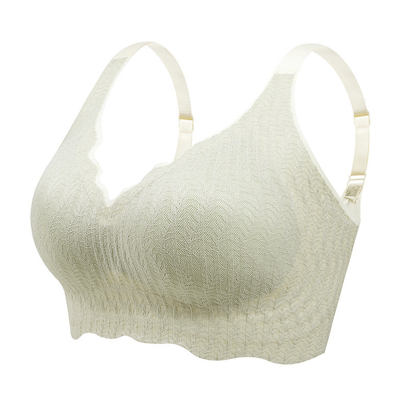 Lenjerie intimă cu suport moale, mărime plus, cu cupă întreagă, piept mare, fără sudură, cataramă cu patru rânduri, sutien cu lipici jeleu, fabricat de la fabricație