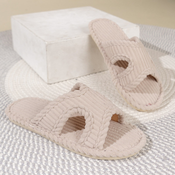 Ženske papuče od korduroja, kućne, s propuštajućim prstima, mekanim dnom, za unutarnju upotrebu, neklizajuće, tihe, japanske, ležerne, ne smrde, prozračne, tople