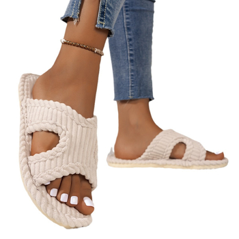 Ženske papuče od korduroja, kućne, s propuštajućim prstima, mekanim dnom, za unutarnju upotrebu, neklizajuće, tihe, japanske, ležerne, ne smrde, prozračne, tople