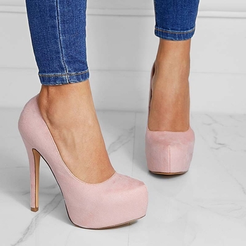 Γυναικεία Παπούτσια με Ψηλοτάκουνα, Καλοκαιρινά Αδιάβροχα, Μεγάλο Μέγεθος, Ευρωπαϊκό και Αμερικανικό Στυλ, Λεπτό Τακούνι, Μυτερή Μύτη, Εξαγωγικά, Άνετα, Νυφικά Παπούτσια σε Χρώμα Βερίκοκου, Υπερψηλά Τακούνι