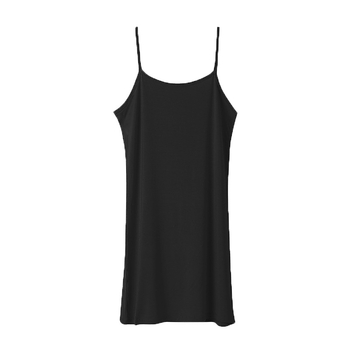 Γυναικείο Φόρεμα μεσαίου μήκους από Modal, Καλοκαιρινό Φόρεμα με Βάση από Καμιζόλα, Νυχτικό, Μονόχρωμο Φόρεμα, Στενή Γραμμή