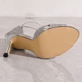 Καλοκαιρινά 2025, Νέα Στυλ, Γυναικεία Σανδάλια Στιλέτο με Στρογγυλή Δάχτυλη και Ανοιχτή Δάχτυλη, Πούλιες, Ψηλοτάκουνα, Γαλλικά, Μίας Γραμμής, με Αγκράφα, Export