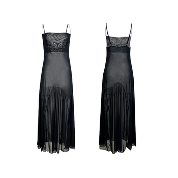 „Muffy Cross-Border Amazon“ metalinė grandinėlė su petnešėlėmis, ilgas sijonas, sūpuojamoji apykaklė, seksualūs tinkliniai naktinukai, įvairių spalvų, 879