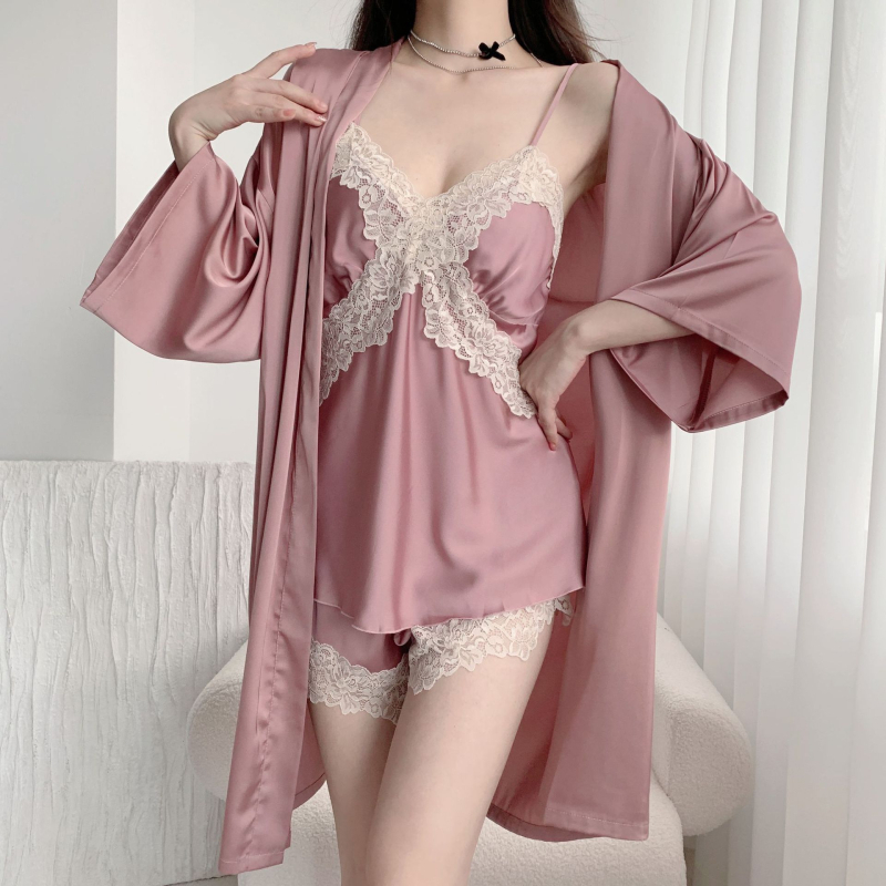 Internetové horúce pyžamá, trojdielna súprava s vypchávkou na hrudi, dámske letné sexy šortky s ramienkami, nový oblek, domáce oblečenie
