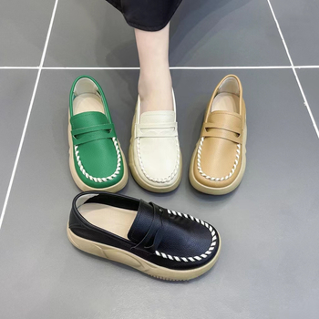 Lefu ženske jesenske kožne cipele s mekim dnom 2022, nove retro ženske cipele s platformom, ležerne sportske cipele za žene