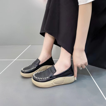 Lefu ženske jesenske kožne cipele s mekim dnom 2022, nove retro ženske cipele s platformom, ležerne sportske cipele za žene