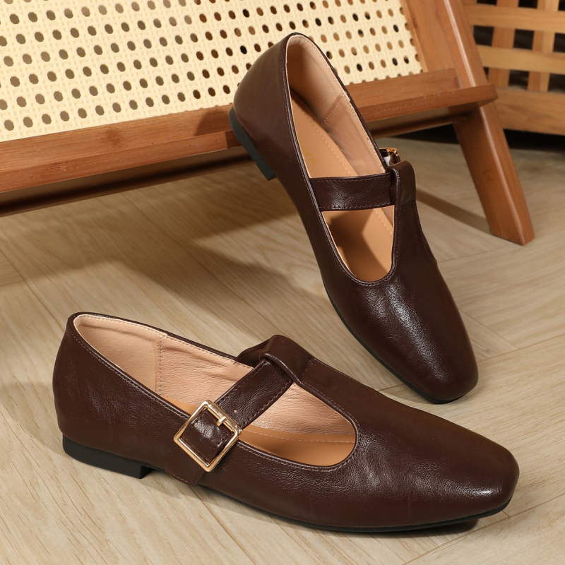 Proljetne i ljetne retro ležerne cipele s kopčom u obliku slova T, ravne pete, ženske cipele Mary Jane srednje pete, velike veličine, prozračne i otporne na habanje