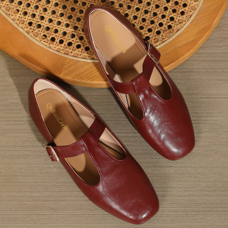 Proljetne i ljetne retro ležerne cipele s kopčom u obliku slova T, ravne pete, ženske cipele Mary Jane srednje pete, velike veličine, prozračne i otporne na habanje