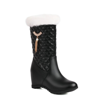 Pantofi de iarnă pentru femei, cizme de zăpadă, cizme din bumbac, cizme cu toc înalt, cizme până la jumătatea gambei, fermoar lateral, cizme Martin, cizme calde pentru femei, cizme scurte cu înălțime interioară care cresc