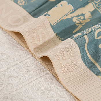 Ανδρικά εσώρουχα από φυσικό βαμβάκι Xinjiang με μακριά ραφές, αντιμικροβιακό, αναπνεύσιμο εσωτερικό σορτς, από μαλακό βαμβάκι με vintage τυπωμένα σχέδια