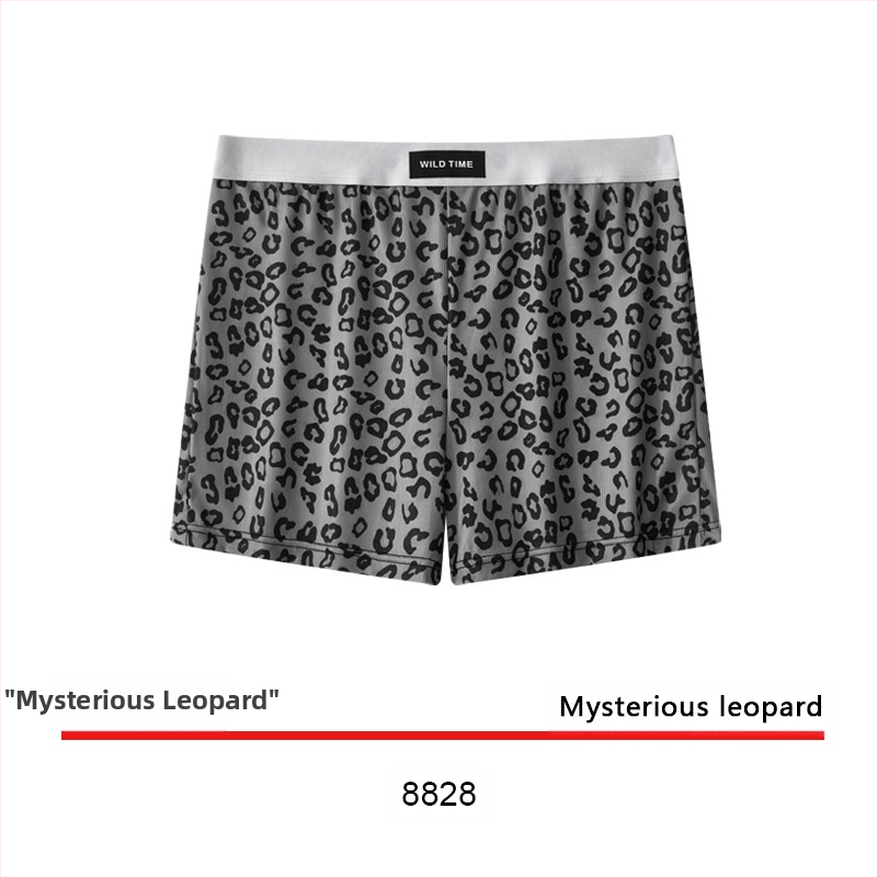 Vasaros populiarios „Ice Silk Arrow“ kelnės, vyriškos, leopardo rašto, vėsios, kvėpuojančios, laisvalaikio, laisvalaikio, bokserinės kelnaitės, šortai