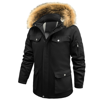 Jachetă de iarnă pentru bărbați, căptușită cu bumbac, cu glugă, casual, vrac, căptușită cu fleece, îngroșată, cu bumbac, cu glugă, haine calde, 2024, haine noi de iarnă