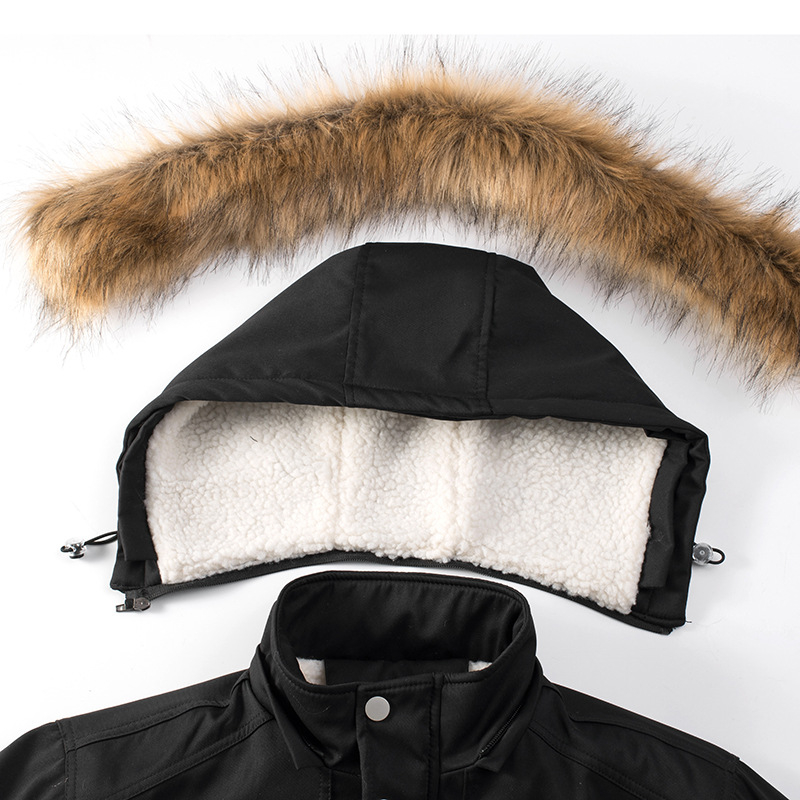 Jachetă de iarnă pentru bărbați, căptușită cu bumbac, cu glugă, casual, vrac, căptușită cu fleece, îngroșată, cu bumbac, cu glugă, haine calde, 2024, haine noi de iarnă