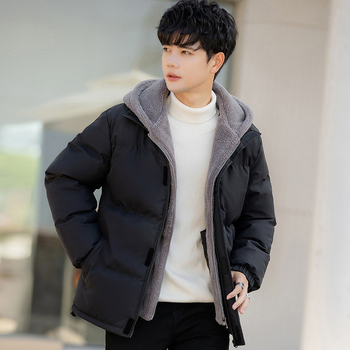 Βαμβακερά Ρούχα Ανδρικά Plus Size Plus Fertilizer Χειμερινό Νέο Ψεύτικο Δύο Τεμαχίων Φλις με Κουκούλα Βαμβακερό Παλτό Ψωμιού