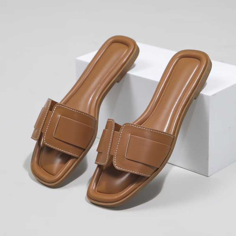 Ženske papuče Nove europske i američke ležerne papuče Europske i američke prekogranične papuče velikih ravne papuče Sandale