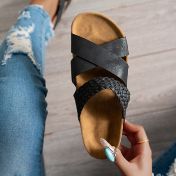 Sandale casual de dimensiuni mari pentru femei, pantofi cu toc gros, cu un singur cuvânt, încrucișate, pentru comerț exterior