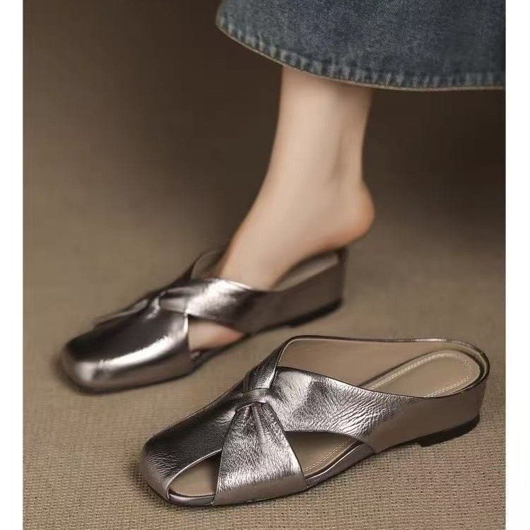 Ljetne ženske sandale za vanjsku upotrebu, šuplje slip-on cipele za žene, ležerne papuče 2025., debele pete, novi stil Baotou papuča, moderno