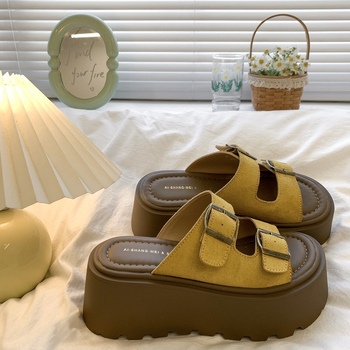 25 de sandale noi de vară, la modă, cu talpă groasă, Boken, cu toc înalt, cu cataramă, retro, versatile, pentru plajă