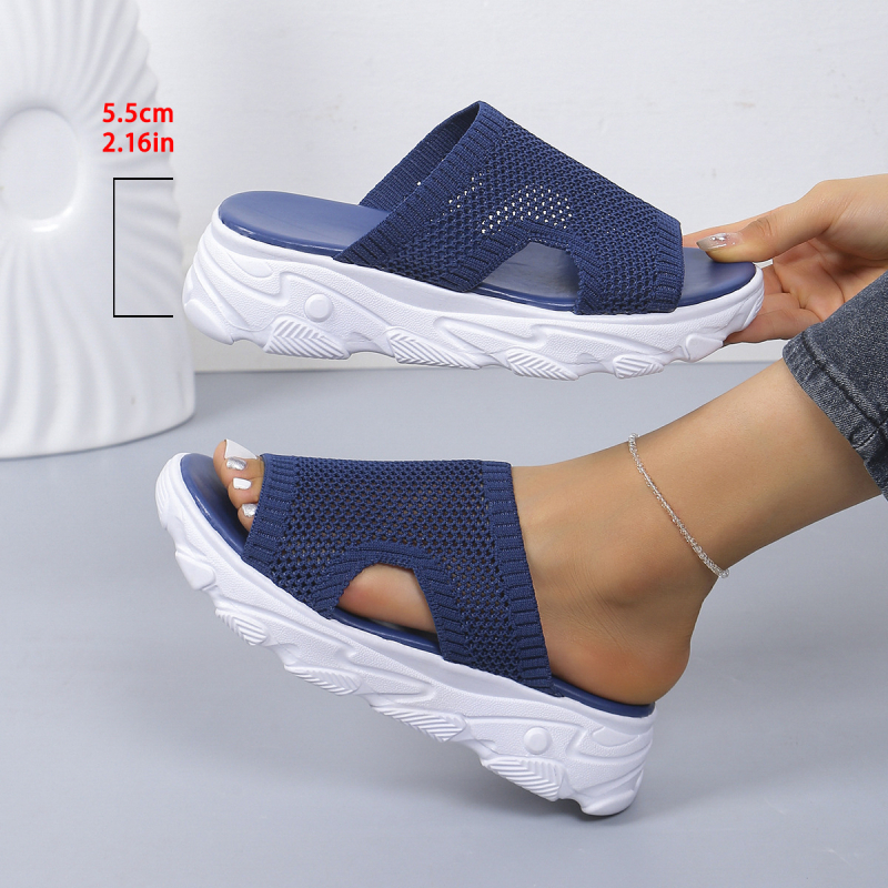 Prekogranična vanjska trgovina, sandale i papuče za žene veće veličine, nove ljetne 2024., s debelim potplatom, tkane, ležerne papuče za plažu s šupljim ribljim ustima